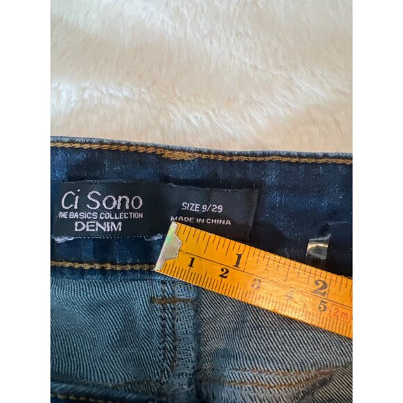 Ci Sono Dark Wash Skinny Jeans – Size 9/29, Frayed Hem, Stretch Denim - Picture 3 of 11